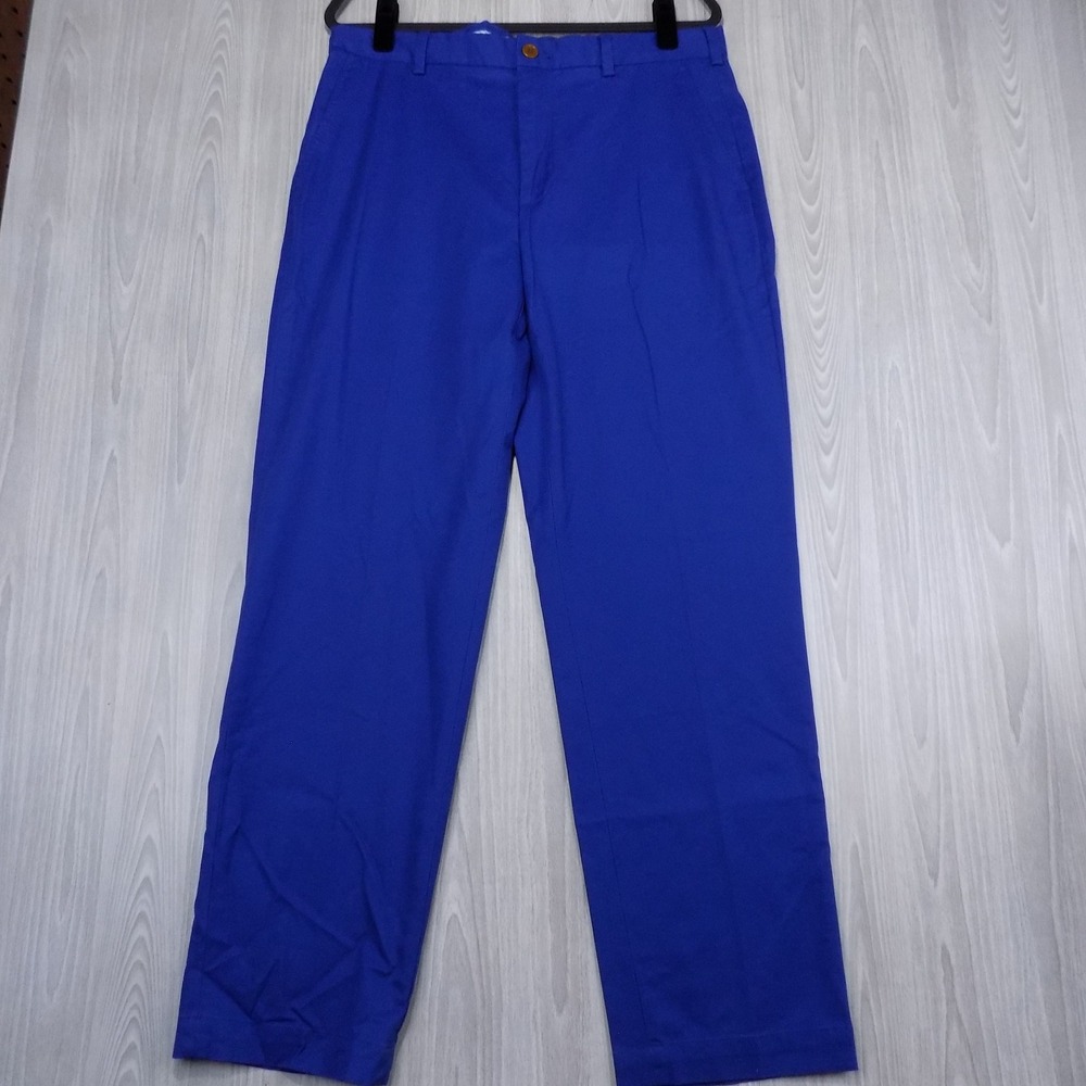 Brooks Brothers Clark Chinos Men 36x32 Blue Supima Cotton Stretch Preppy Casual